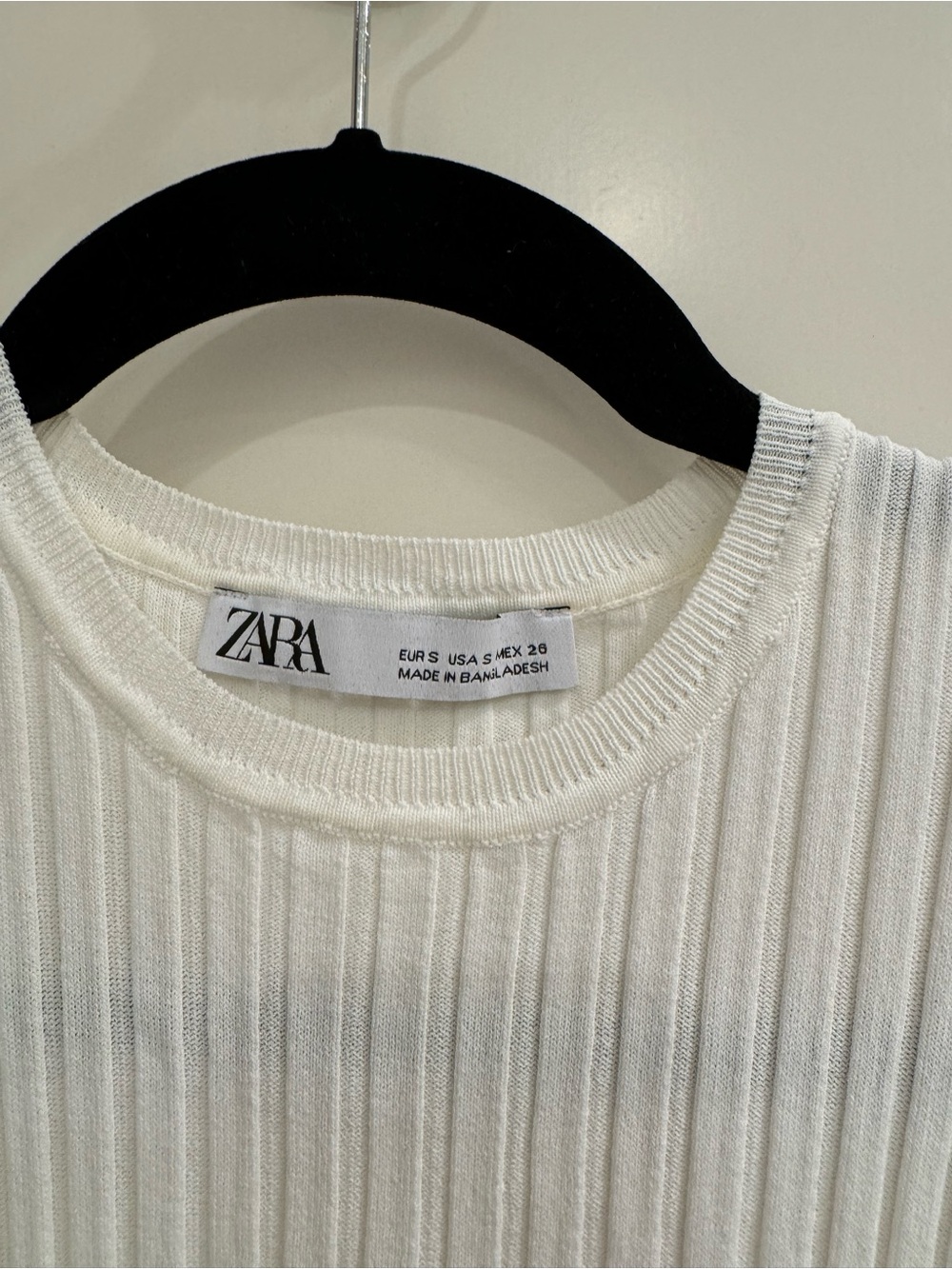 Zara White Ribbed Ruffle-Trim Tank Top - Picture 3 of 3